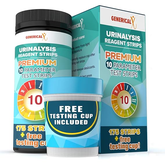Buy (175 STRIPS + FREE TESTING CUP) 10 Parameter Urine Test Kit for