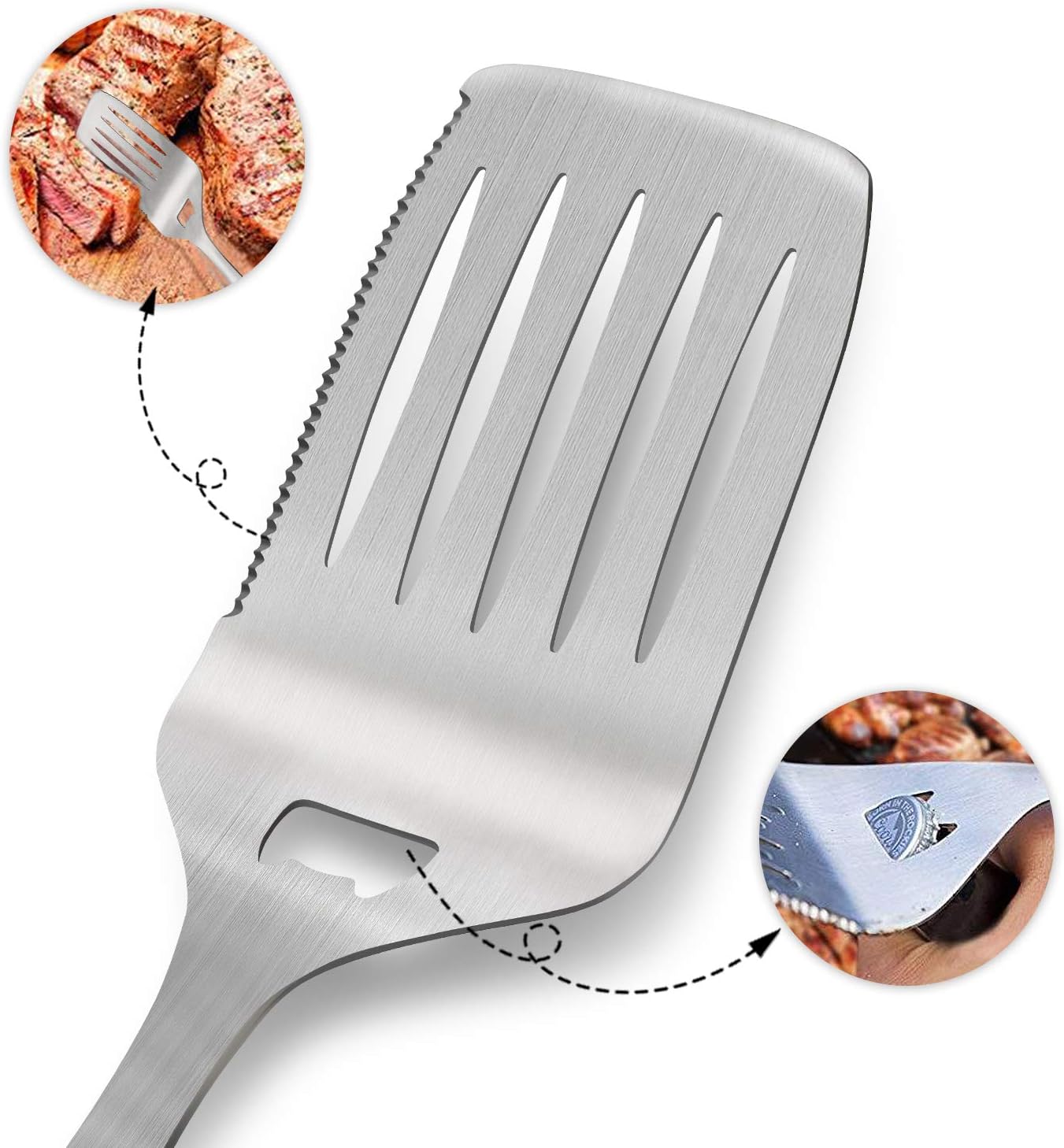 Rwm BBQ Grill Tool Set - Heavy Duty Extra Thick Stainless Steel Grill Utensil Set, Spatula, Basting Brush, Fork & Tongs Perfect BBQ Grilling Accessories, Gift Box Package : Garden & Outdoor