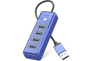 ORICO 4-Port USB HUB 3.0, USB Splitter for Laptop with 0.49ft Cable, Multi USB Port Expander, Fast Data Transfer Compatible w