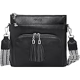 HiChiclife Crossbody Purse for Women, Soft Leather Shoulder Handbag Medium Size Bag with Adjustable Strap