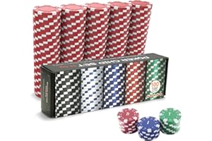 CUNHUY 100PCS Red Poker Chips, Casino Poker Chips Set, 11.5 Gram Plastic Poker Chips Clay Blank Game Chips for Poker Card Games Texas Holdem Blackjack Gambling (Red)