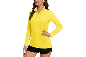 TACVASEN Women's UPF 50+ Sun Protection Shirt Long Sleeve Quick Dry 1/4 Zip Lightweight UV Workout Shirt Running Golf Hiking