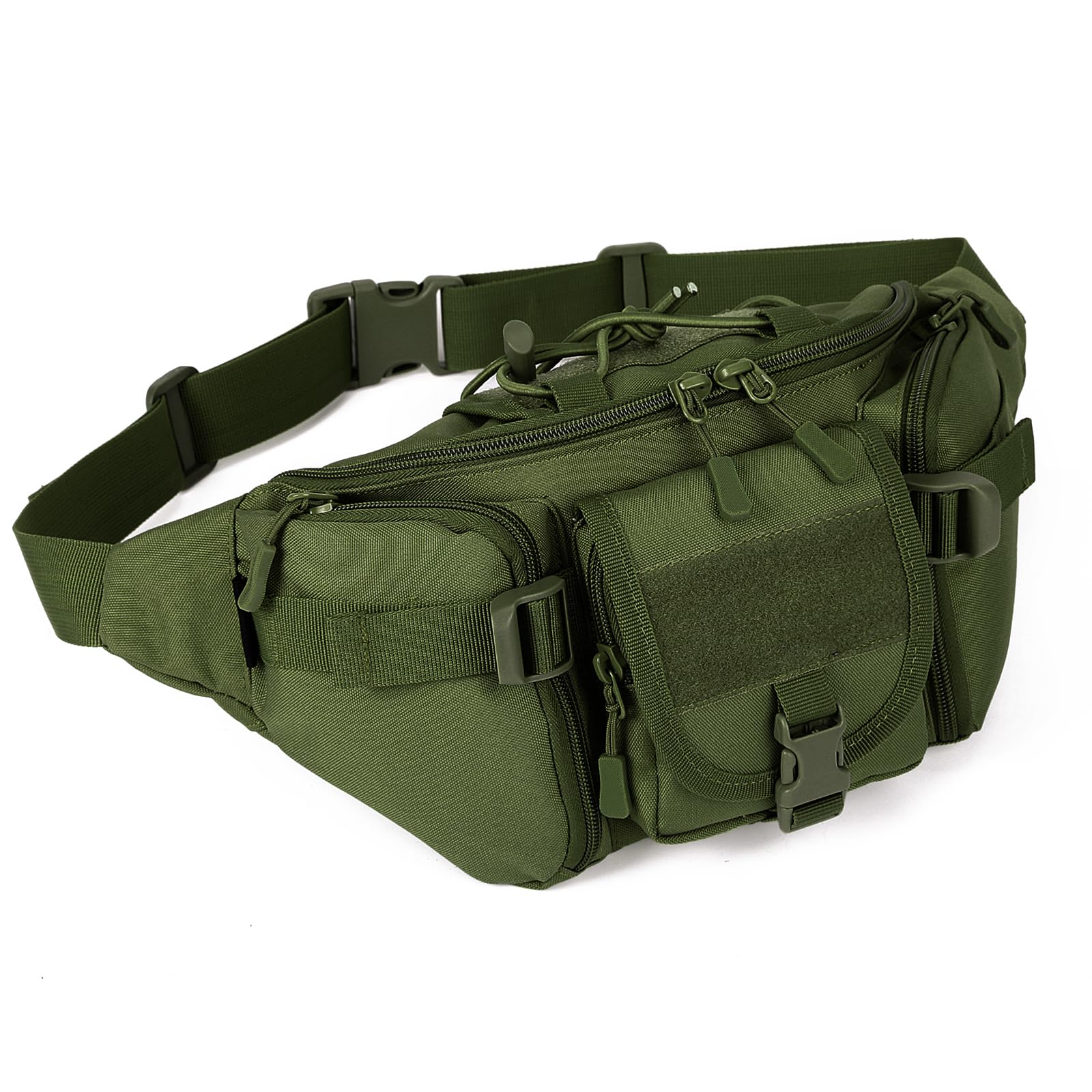 Huntvp Bumbag Mens Women Tactical Waist Bag Military Waist Pack Molle Bum Bag Belt Pack for Outdoors Walking Running Hiking Camping Climbing Trekking Hunting (Army Green-l)