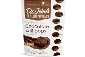 DR. JOHN'S HEALTHY SWEETS Dr. John’s Sugar Free Candy, Healthy Lollipops with Zero Sugar, Low Calorie Snacks, Keto Friendly Hard Candy Sweets, Chocolate Oval, 14 Count, 3.85 OZ
