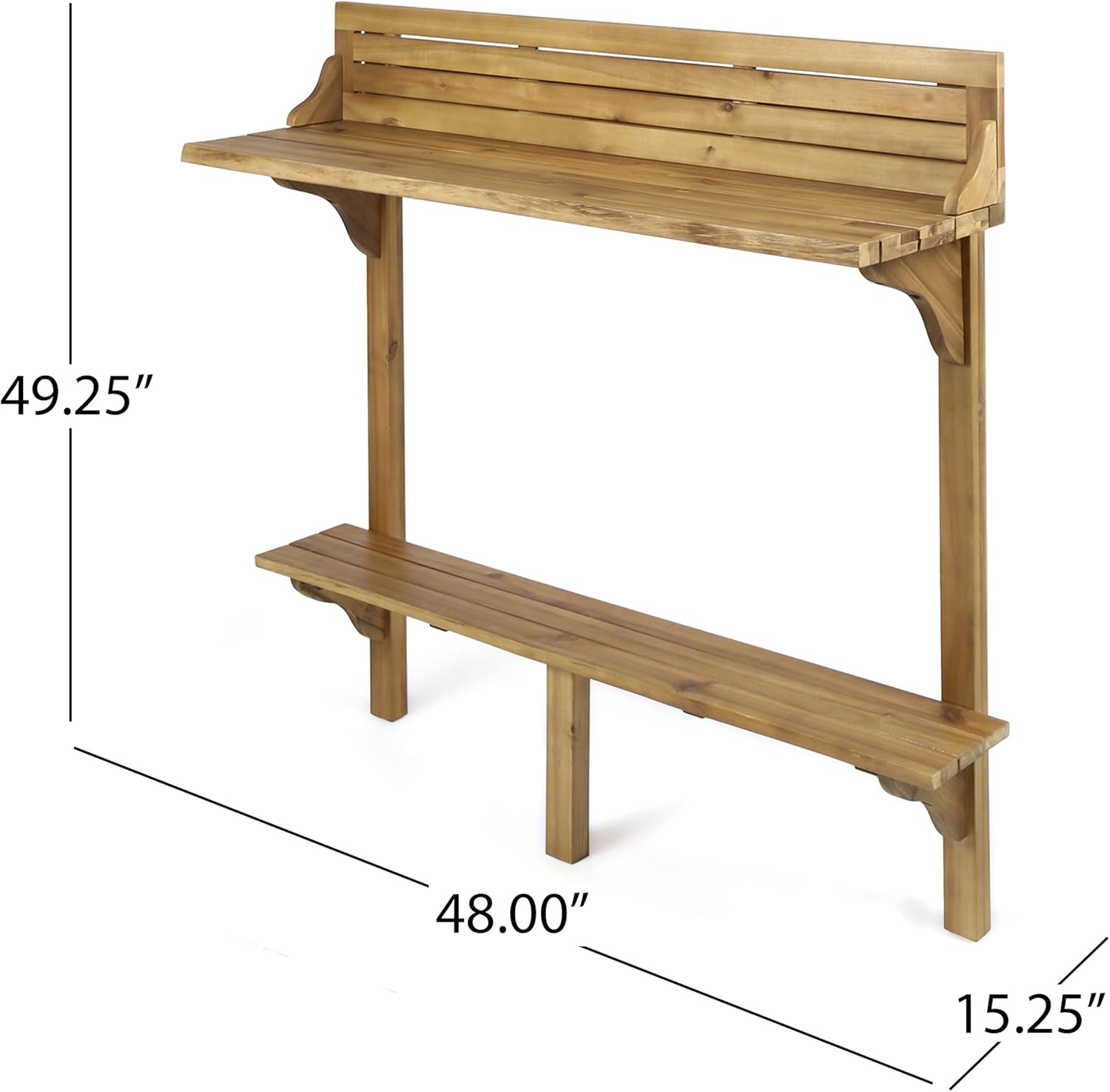 Christopher Knight Home Caribbean Outdoor Acacia Wood Balcony Bar Table, Natural Stained: Garden & Outdoor