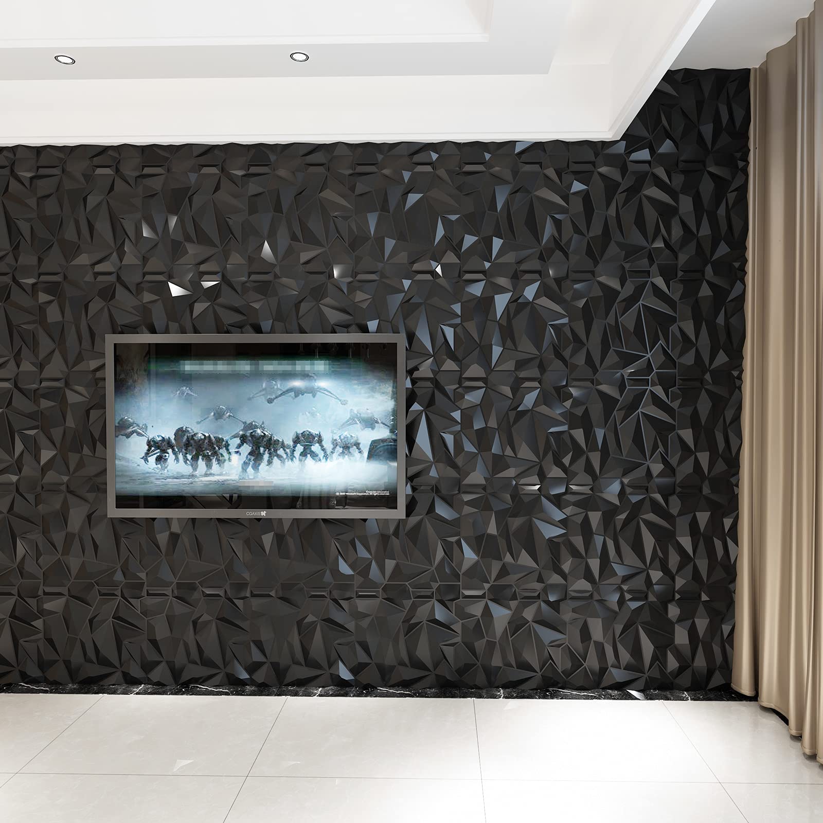 Mua Art3d PVC 3D Diamond Wall Panel Jagged Matching-Matt Black, for ...