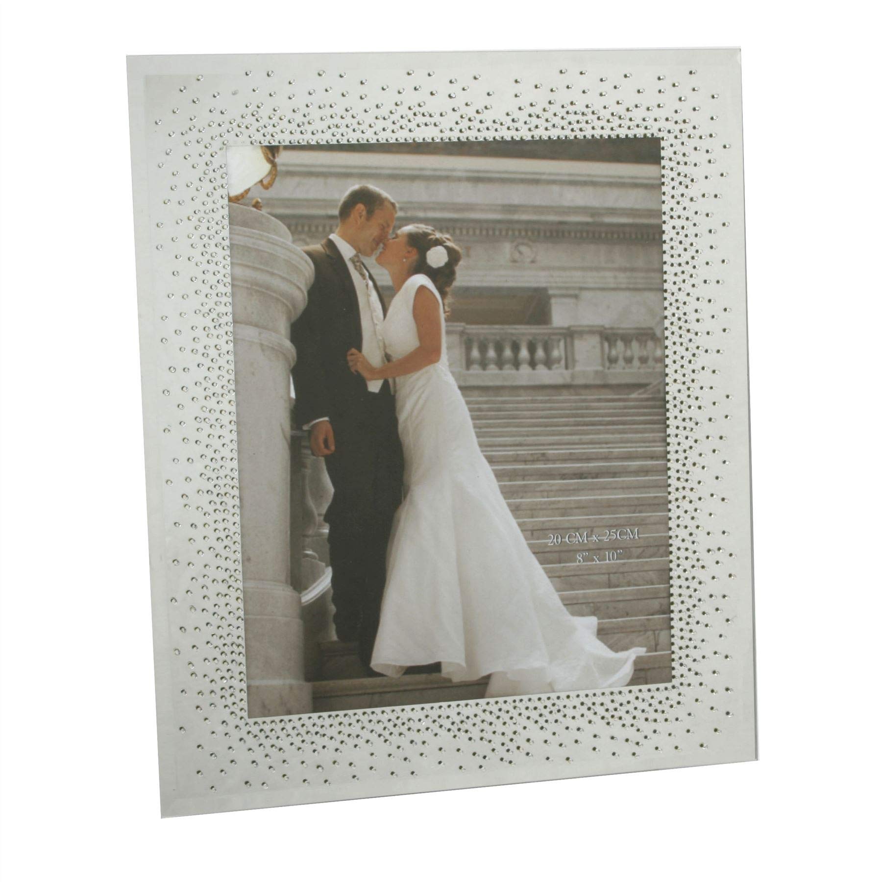 Juliana Mirror Glass Wedding Photo Frame Starburst Crystals 8x10 FG51380