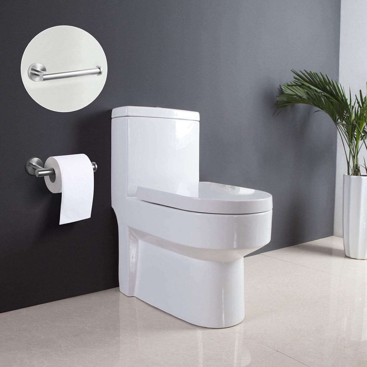 Upgrade 7 1/10 inches Extended Toilet Paper Roll Holder,Wall Mount Toilet Roll Holder,Toilet Tissue Holder for Bathroom,SUS304 Stainless Steel (Brushed): Kitchen & Dining
