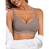 Avidlove Womens Wireless Bras Lace Seamless Bras Padded Full Coverage Bralette Comfortable V Neck T Shirt Everyday Bra