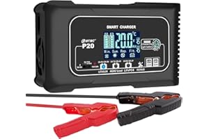 HTRC 20-Amp Smart Battery Charger,Lithium,LiFePO4,Lead-Acid(AGM/Gel/SLA..) Car Battery Charger,Trickle Charger, Maintainer/deep Cycle Charger,12V/20A and 24V/10A,for Boat,Motorcycle,Lawn Mower,Golf cart..