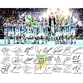 Ikonic Fotohaus Argentina World Soccer Champions Lionel Messi Di Maria De Paul Alvarez Dybala Martinez Team Signed Photo Autograph Print Wall Art Home Decor