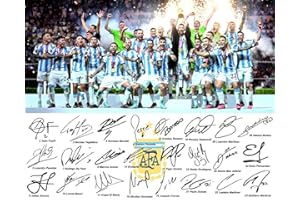 Ikonic Fotohaus Argentina World Soccer Champions Lionel Messi Di Maria De Paul Alvarez Dybala Martinez Team Signed Photo Autograph Print Wall Art Home Decor