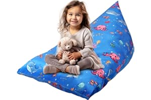 KOLACEN Stuffed Animal Bean Bag Cover - Soft Storage for Kids Without Filling, Foldable Sofa, Adult Beanbags, Large Capacity 