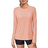 MAGCOMSEN Women's Long Sleeve Rash Guard Tshirts UPF 80+ Quick Dry Sun Shirts Swim Running Workout Tops with Thumb Holes