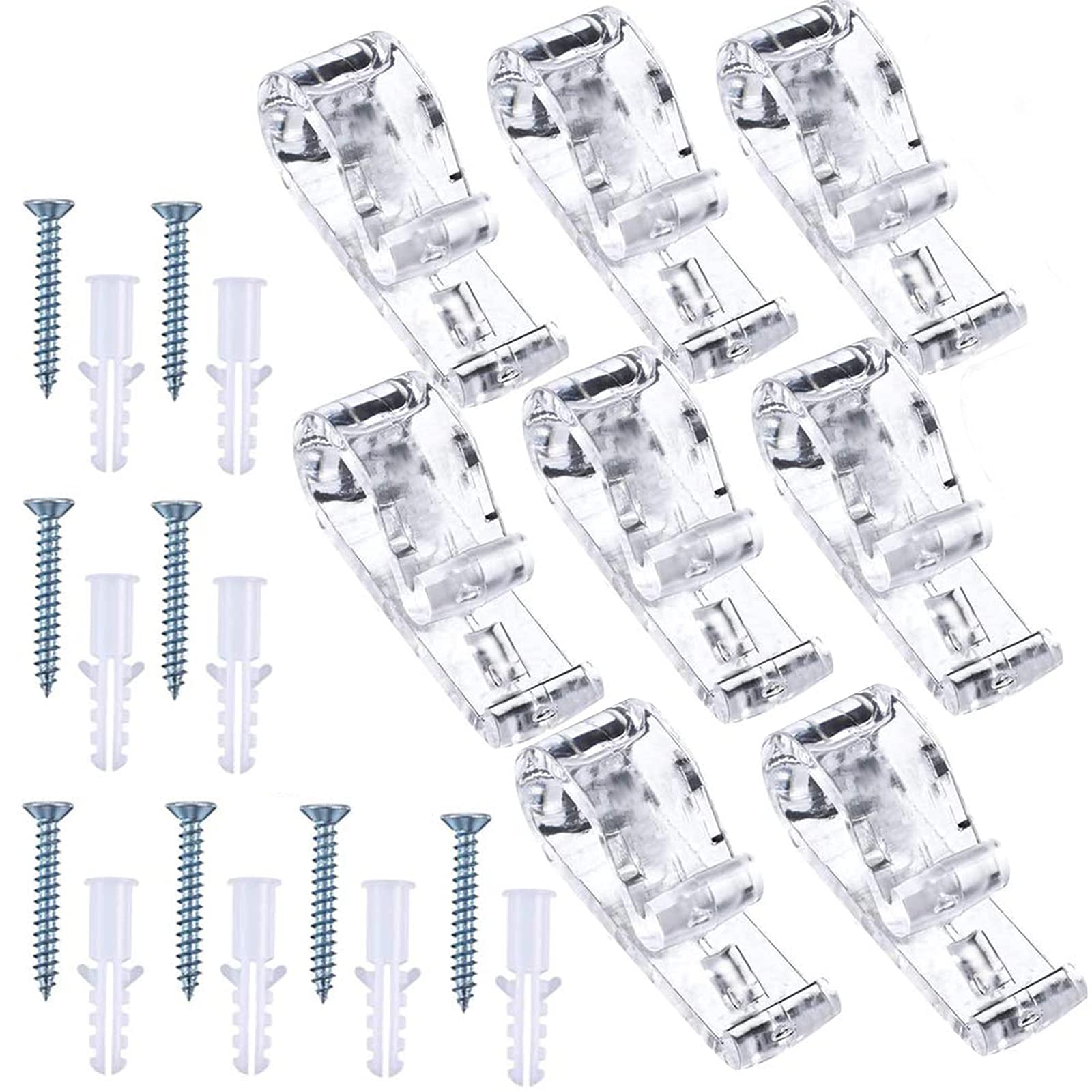 Child Safety P-Clips | 8 Sets Blind Cord Safety Device for Roller Blinds & Roman Blinds | Clear Acrylic Blind Clips for Vertical Blinds | Includes Screws for Secure Installation