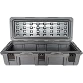 Overland Vehicle Systems 40100021 Dark Gray 117 QT Dry Box Storage with Drain and Bottle Opener | Waterproof Seal | Heavy-Duty Latches and Nylon Handles | Keeps Gear Safe, Dry and Organized