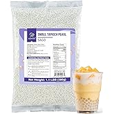 Soeos Sago Tapioca Pearls, 1.1 lbs (500g), Small Tapioca Pearls, Sago Ball | Non-GMO, Gluten-Free, Quick-Cooking, Perfect for Asian Desserts, Bubble Tea, and Puddings