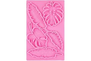 Fan Leaf Silicone Fondant Mold For Cake Decorating Chocolate Candy And Craft DIY Pink Variant