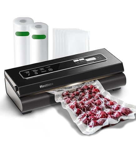 Machine à Emballer Sous Vide Mesliese 140W - 95 KPa, Avec Cutter, Rouleaux De Sacs, Testée ETL