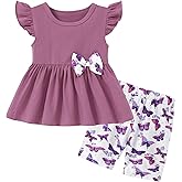 WESIDOM Toddler Girl Clothes Layered Ruffle Top Floral Shorts Cute Toddler Girls Summer Outfits 2Pcs Clothing Set