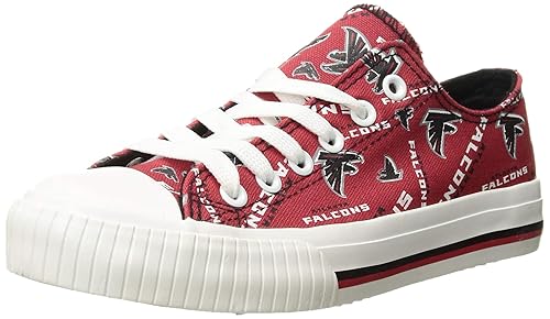 FOCO Atlanta Falcons NFL Womens Low Top Repeat Print Canvas Shoes - 6