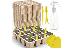 TCBWFY 320Cells Seedling Start Trays,20 Pack Peat Pots Seedling Pots Biodegradable,Seedling Starter Kit,Organic Germination Plant Starter Trays
