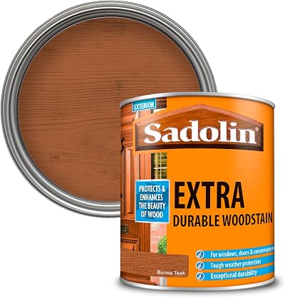 Sadolin Extra Woodstain 1lt Burma Teak Yellow Tin Brand