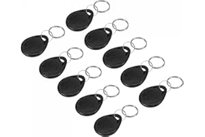 MECCANIXITY ID Card Key Fobs RFID Proximity 125KHz Read Only Contactless Token Tag for Door Entry Access Control Black 20 Pac