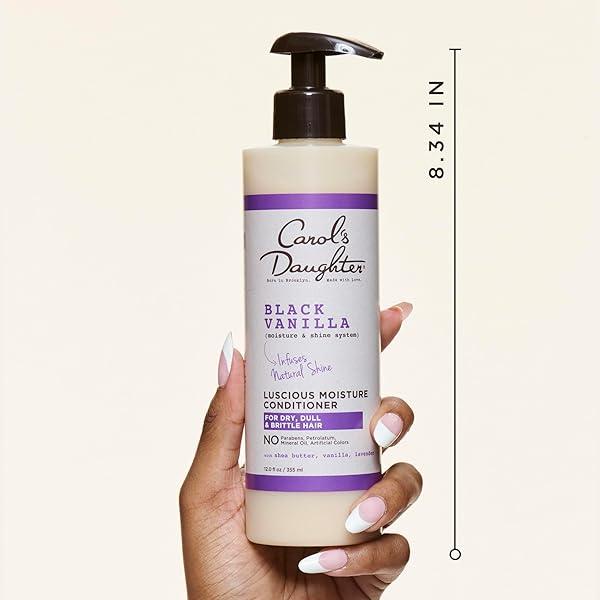 CAROL’S DAUGHTER BLACK VANILLA MOISTURE SULFATE FREE CONDITIONER FOR CURLY, WAVY OR NATURAL HAIR, MOISTURIZING HAIR CARE FOR DRY, DAMAGED HAIR, 12 FL OZ