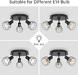 Dehobo Adjustable Ceiling Spotlight Fittings 3 Head E14 Black 22cm view 5