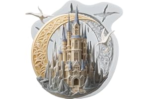 TAOXIBEI Fantasy Castle Silicone Mold Castle Polymer Clay Molds for DIY Crafts Epoxy Resin Casting Air Dry Polymer Clay Plaster Jewelry Making