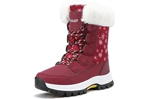 COOJOY Womens Winter Snow Boots Waterproof Shoes Walking Comfortable Hiking Tennis Booties Furry Mid Calf Warm Lightweight