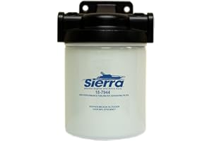 Sierra International "18-7983-1 10 Micron Fuel/Water Separator Kit - 1/4"" Aluminum, Short", white
