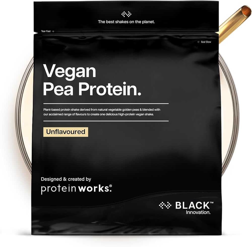 Protein Works Vegan Pea Protein BLACK Unflavoured 1kg 24g Protein
