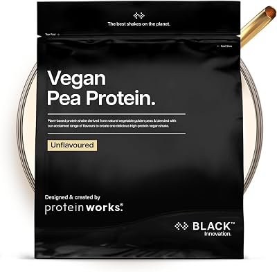 Protein Works Vegan Pea Protein BLACK Unflavoured 1kg 24g Protein