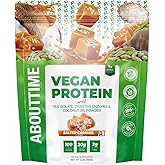 About Time Vegan Protein Powder 20g Salted Caramel, Natural Ingredients, Non-GMO, Plant Based, Gluten Free, Soy Free, Dairy Free, 32 Servings