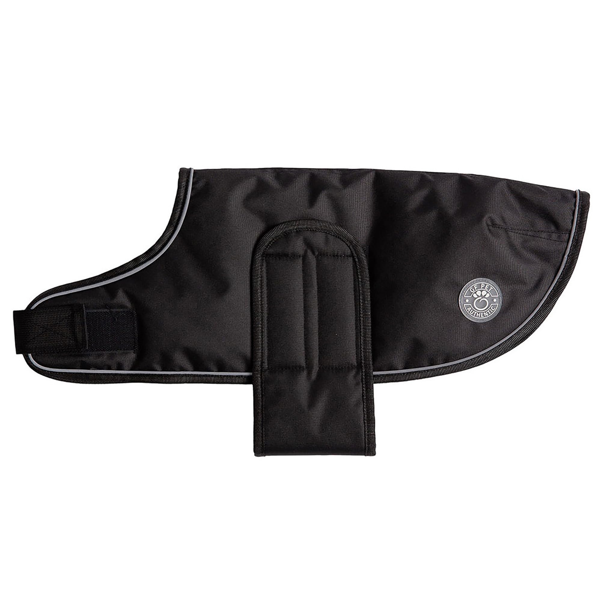 GF Pet Dog Raincoat Blanket Dog Jacket Warm Coat for Dogs, Waterproof Fleece Lined Velcro Fasten Jacket - Black - Small