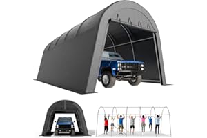 WACASA Portable Garage, Carport Canopy 12x20 FT Heavy Duty Car Port with Reinforced All-Steel Frame, Car Tent Garage with Zipper Doors for Outdoor Waterproof and UV Resistant Anti-Snow All Covered Carports