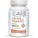 MapleLife Nutrition® - Folic Acid and Vitamin B12 – Prevents Birth Defects – Energy Boost - 600 mcg 90 Tablets Servings - Mad