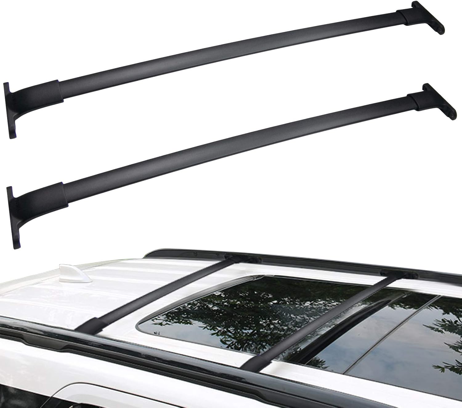 Amazon Com Auxko Car Rooftop Cross Bars Roof Racks Compatible For 16 19 Ford Explorer Aluminum Luggage Crossbars Replacement Carrying Cargo Carrier Bag Bike Kayak Canoe Automotive