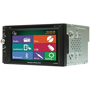 POWER ACOUSTIK PD-620HB in-Dash Double DIN DVD AM/FM Receiver with 6.5-Inch Touchscreen Monitor and Mobile Link MHL Input