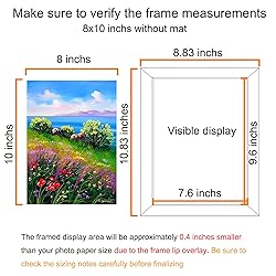 BESCRCL 8x10 Picture Frame Grey Set of 6, Display