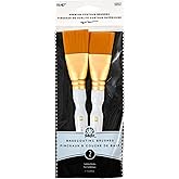Plaid 50557E Flat Brush, (2-Piece), Gold Taklon