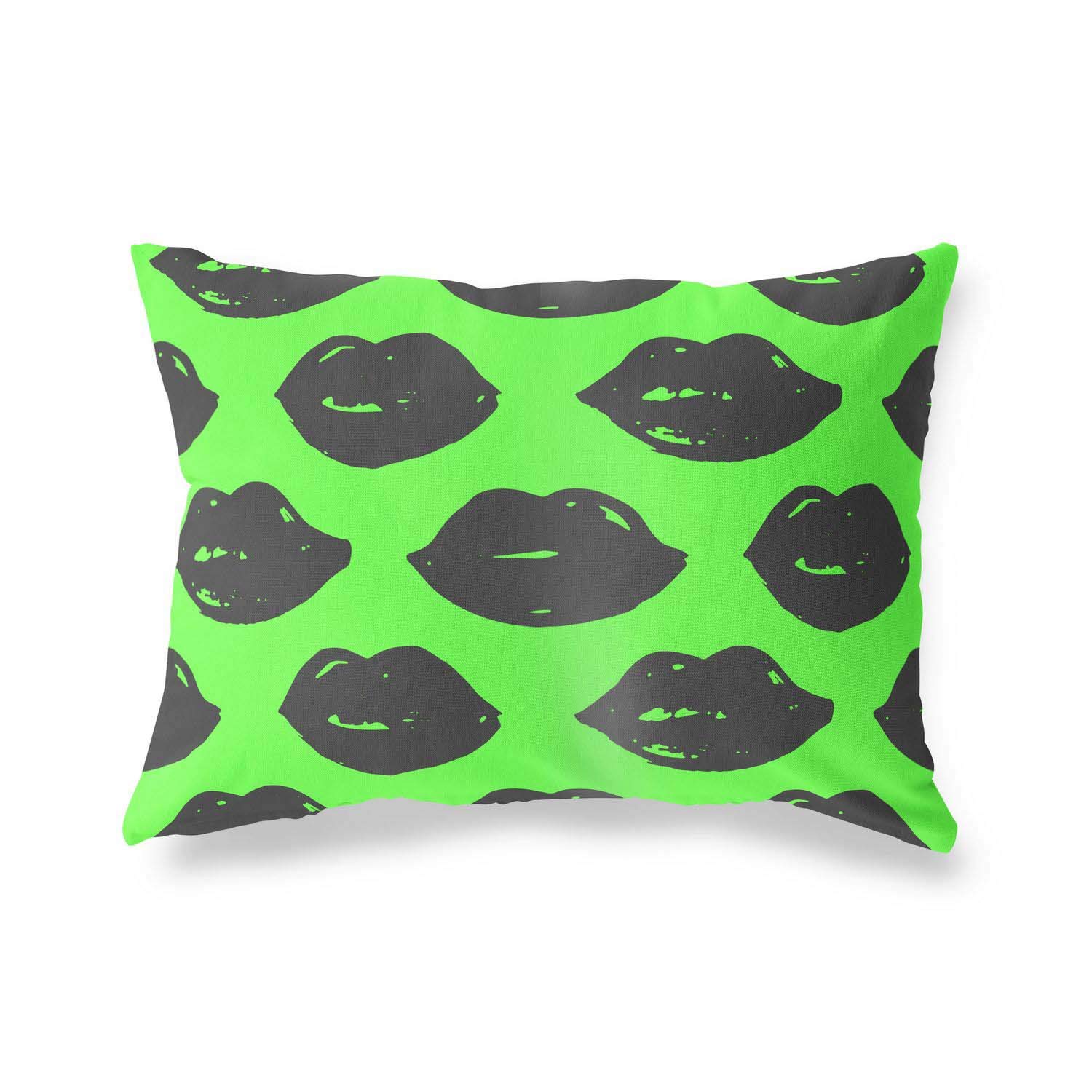 BonaMaison Decorative Cushion Cover, Neon Green Fume Throw Pillow Covers, Home Decorative Pillowcases for Livingroom, Sofa, Bedroom, Size: 45X60 Cm - Designed and Manufactured in Turkey