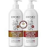 Edenika Botanicals Apple Cider Vinegar Shampoo and Conditioner Set, Deep Cleans, Clarifies, Detoxes Scalp & Hair, Balances pH, Botanical, Sulfate & Paraben Free, 16 fl oz Each