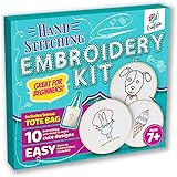 CraftLab Embroidery Kit for Beginners, Kids Craft Starter Kit Gift for Ages 7 to 13, Includes 10 Projects, Embroidery…