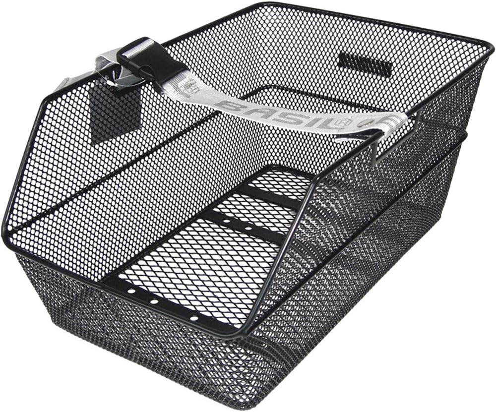 Basil Unisex – Erwachsene Cento mit Gurt Fahrradkorb, matt schwarz, 10 Kg