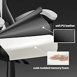 bigzzia Ergonomic Gaming Chair White with Lumbar & Headrest Cushions view 4