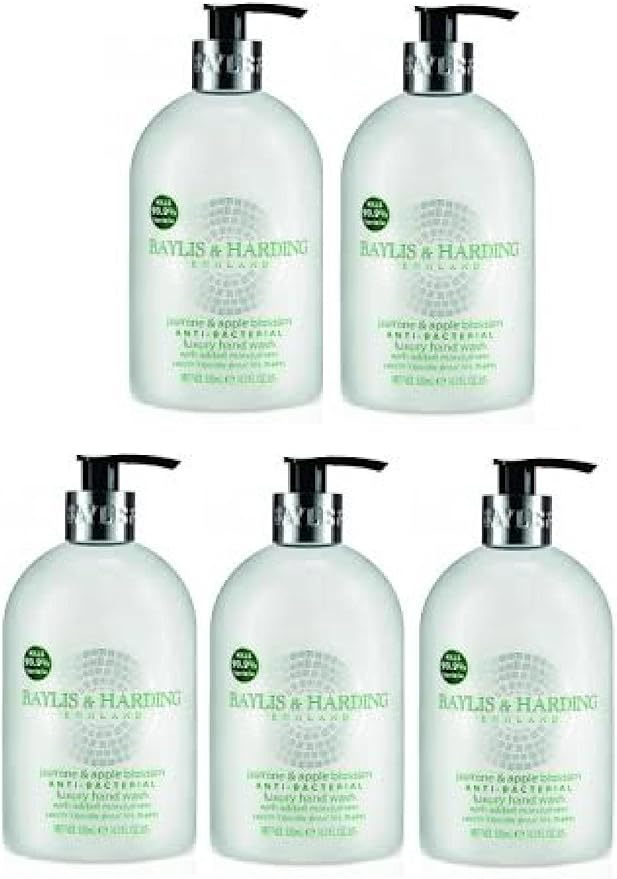 (5 PACK) Baylis & Harding Anti Bacterial JASMINE & APPLE BLOSSOM Hand