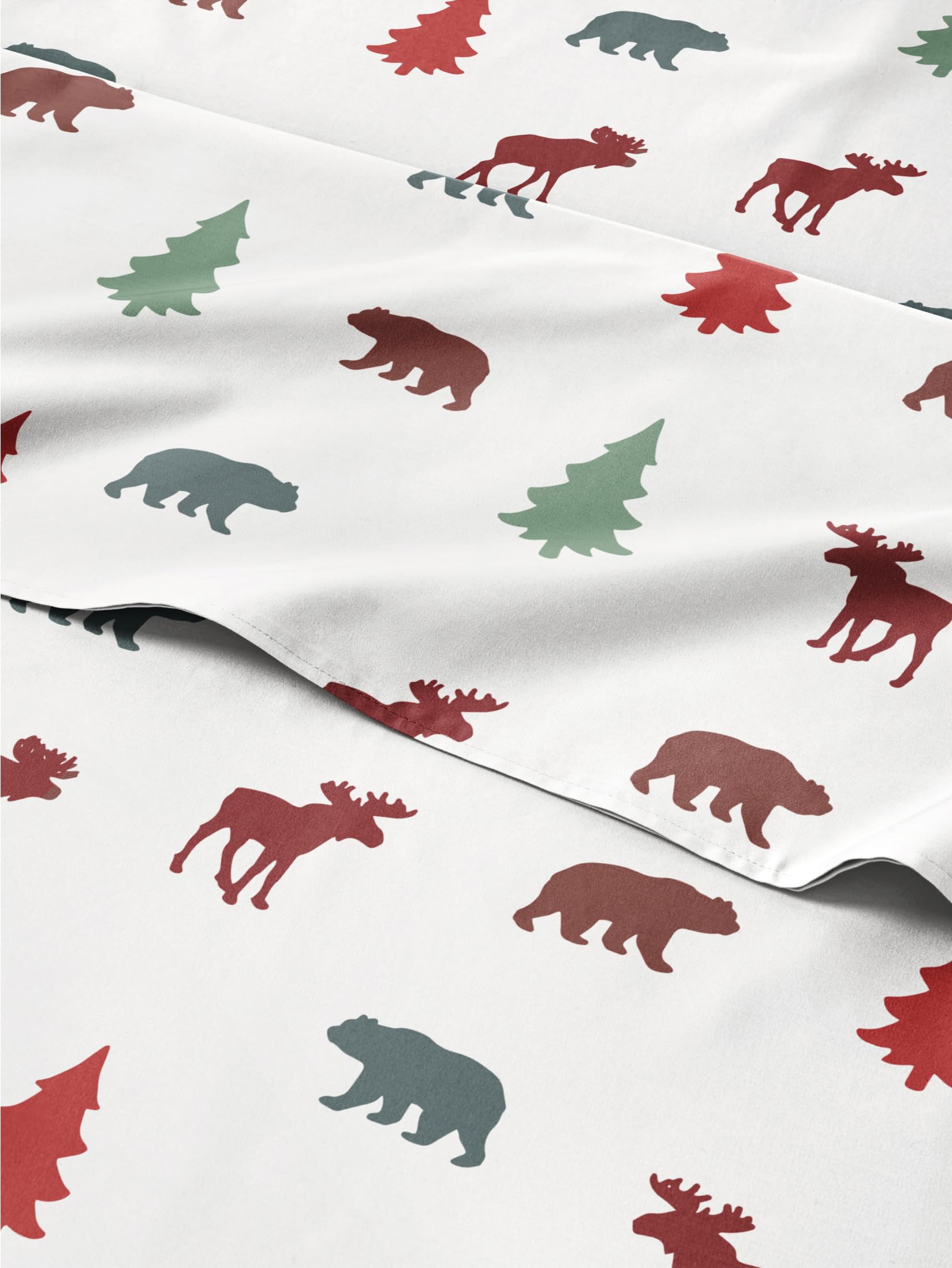 Cal King Christmas Winter Animals Sheet Set - Holiday Xmas Pattern Bedding Set - Deep Pockets - Snug Fit - 4 Piece - Wrinkle Free - Comfy Festive Winter - Holiday Sheets for Women, Men, Kids & Teens Image